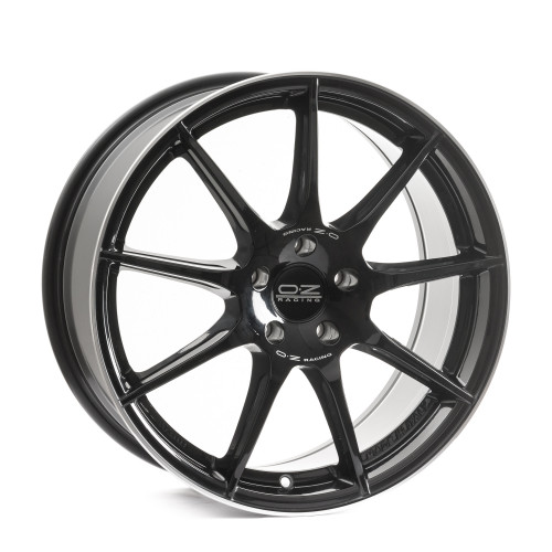 OZ RACING VELOCE GT GLOSS BLACK D.CUT + SILV.LET.