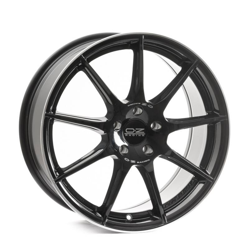 OZ RACING VELOCE GT GLOSS BLACK D.CUT + SILV.LET.