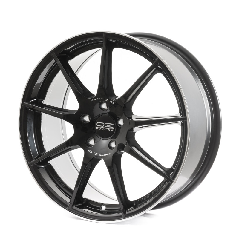 OZ RACING VELOCE GT GLOSS BLACK D.CUT + SILV.LET.