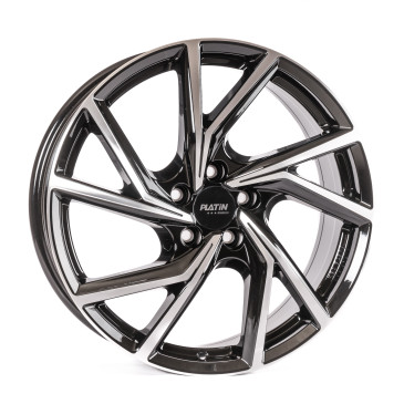 Platin Wheels P 107 diamantschwarz, Front poliert