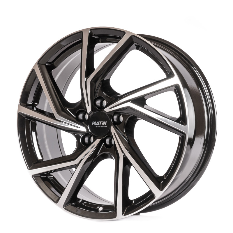 Platin Wheels P 107 diamantschwarz, Front poliert