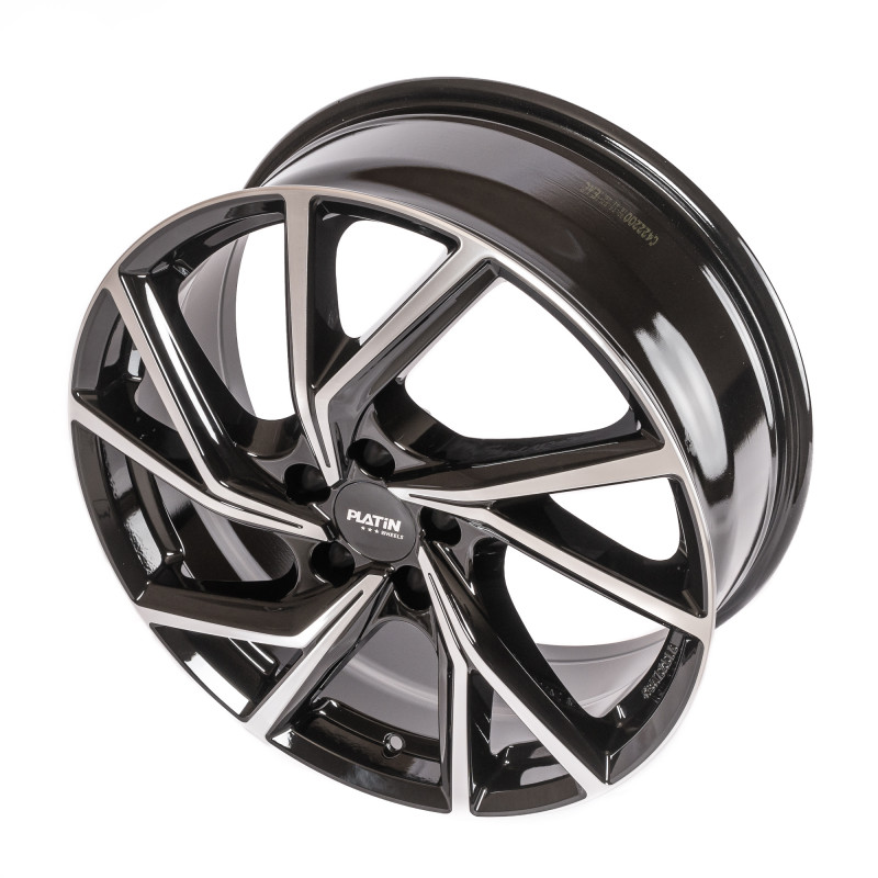 Platin Wheels P 107 diamantschwarz, Front poliert