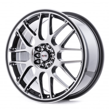 Platin Wheels P 61 schwarz poliert, Rand schwarz