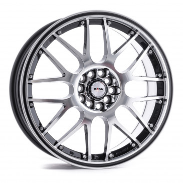 Platin Wheels P 61 schwarz poliert, Rand schwarz