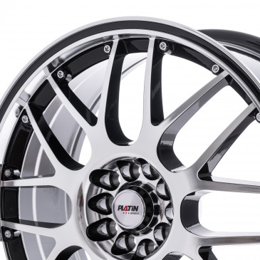 Platin Wheels P 61 schwarz poliert, Rand schwarz