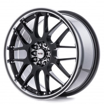 Platin Wheels P 61 schwarz Rand poliert, Rand schwarz