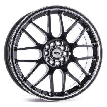 Platin Wheels P 61 schwarz Rand poliert, Rand schwarz