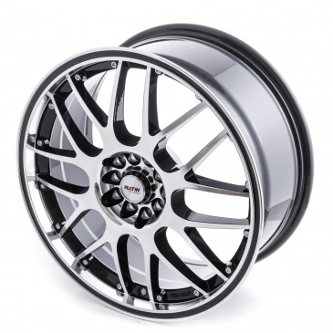 Platin Wheels P 61 schwarz poliert, Rand schwarz