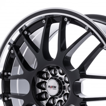 Platin Wheels P 61 schwarz Rand poliert, Rand schwarz