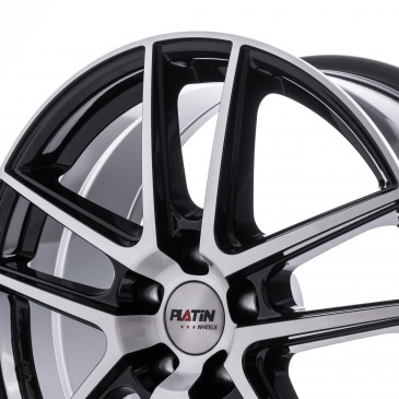 Platin Wheels P 73 diamantschwarz, Front poliert