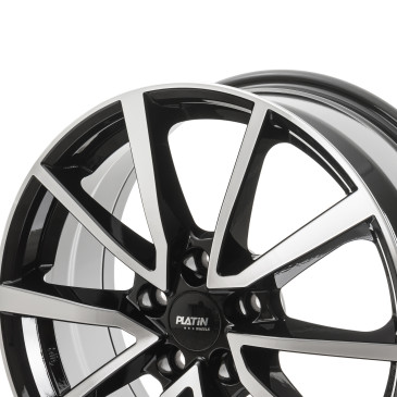 Platin Wheels P 95 diamantschwarz, Front poliert