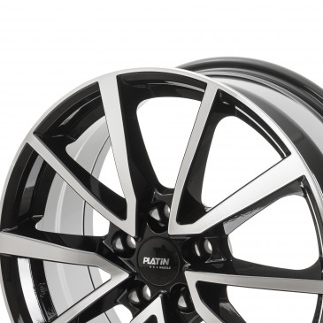 Platin Wheels P 95 diamantschwarz, Front poliert