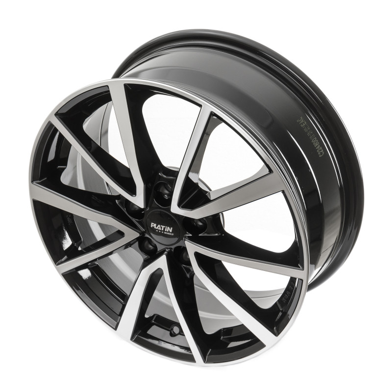 Platin Wheels P 95 diamantschwarz, Front poliert