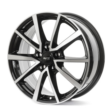 Platin Wheels P 95 diamantschwarz, Front poliert