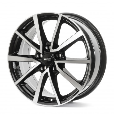 Platin Wheels P 95 diamantschwarz, Front poliert