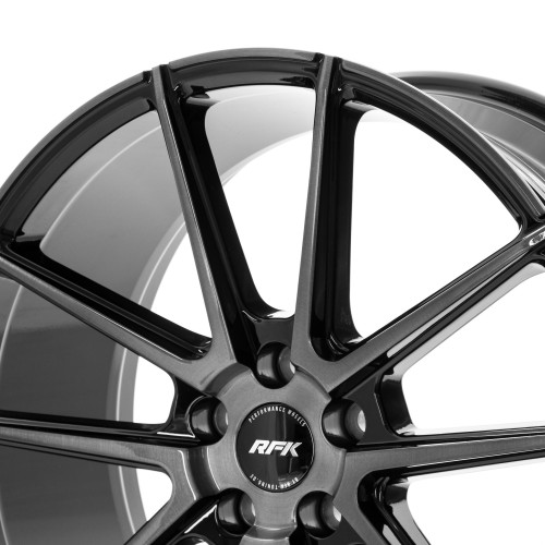 RFK Wheels GLS302 GLOSS BLACK BRUSHED FACE