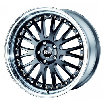 RH ALURAD AN Crossline schwarz/Horn hochgl.pol.