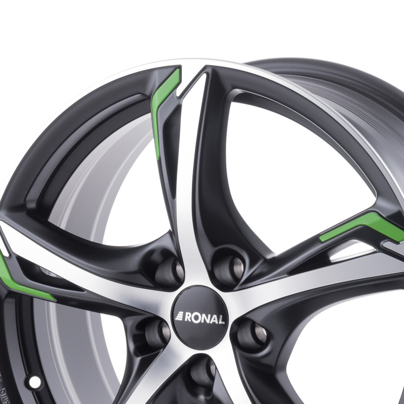 RONAL R62 GREEN JETBLACK MATT FRONTKOPIERT