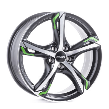 RONAL R62 GREEN JETBLACK MATT FRONTKOPIERT