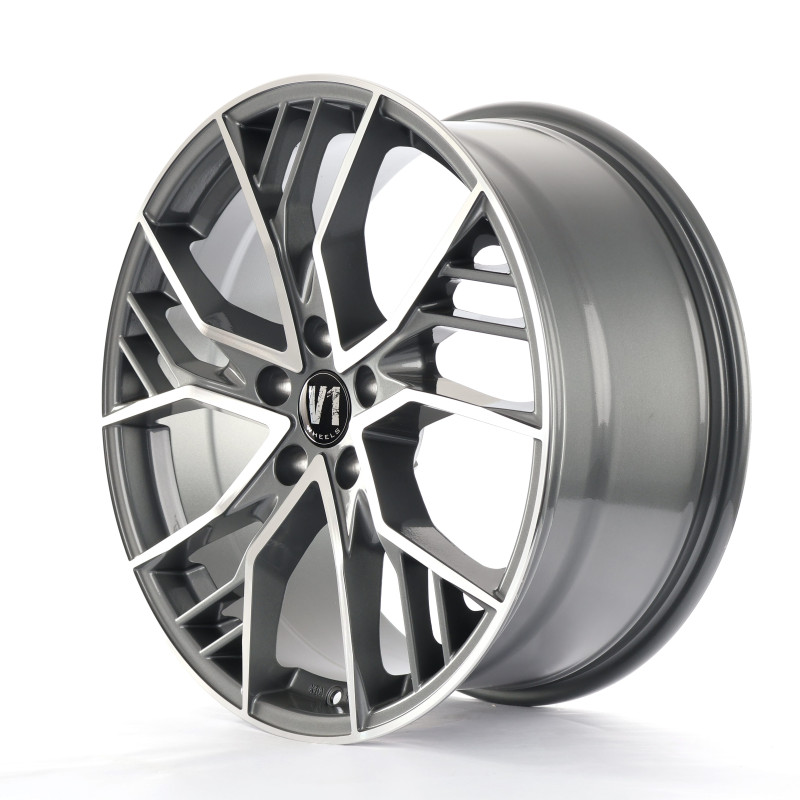 V1 Wheels V7 Glossy Gunmetal Machined