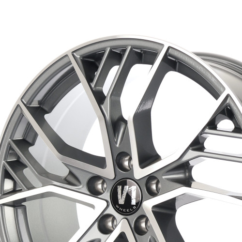 V1 Wheels V7 Glossy Gunmetal Machined