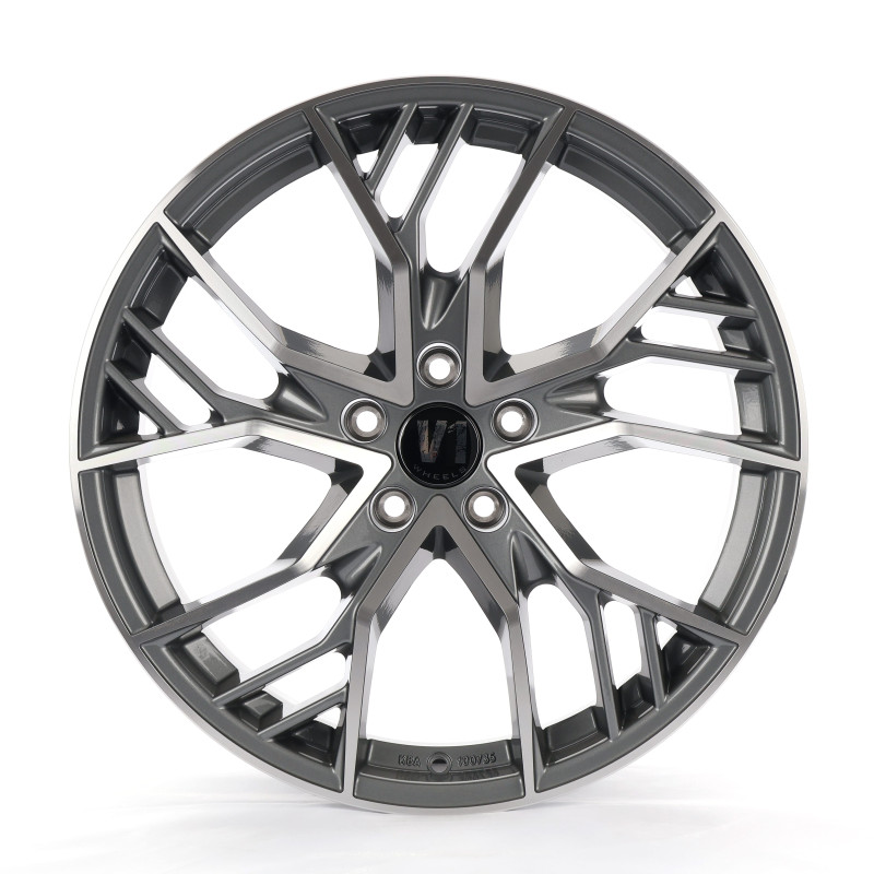 V1 Wheels V7 Glossy Gunmetal Machined