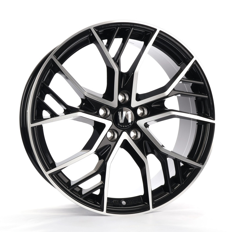 V1 Wheels V7 Glossy Black Machined