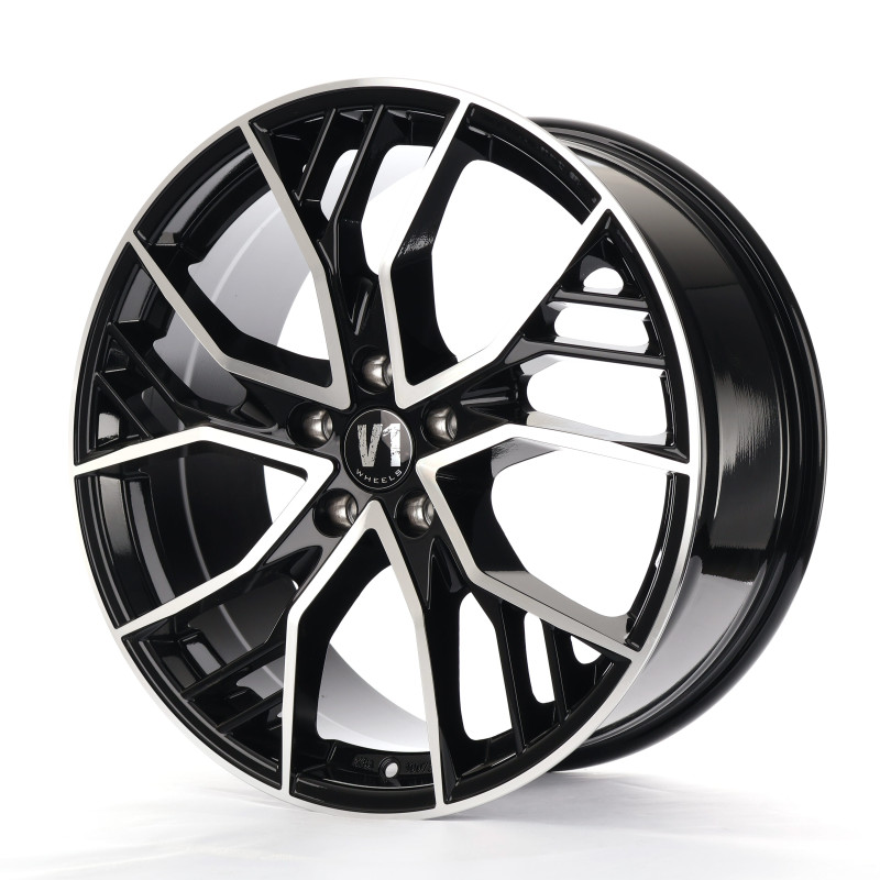 V1 Wheels V7 Glossy Black Machined
