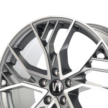 V1 Wheels V7 Glossy Gunmetal Machined